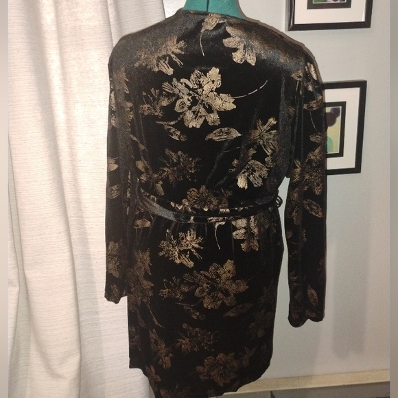 Fraiche by J. Floral Print Velvet Faux Wrap Minidress, Sz XL - Picture 5 of 14